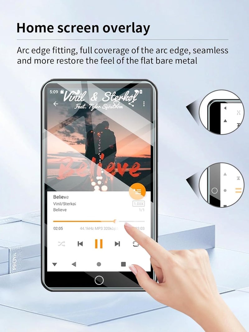 UYRUREL حماية شاشة لجهاز Fanvace MP3 و MP4 مع شاشة تعمل باللمس 4" ومكبر صوت، فيلم مقاوم للخدوش عالي الدقة، شفاف HD، خالي من الفقاعات مع مجموعة تركيب سهلة، 3 عبوات. - Image 4